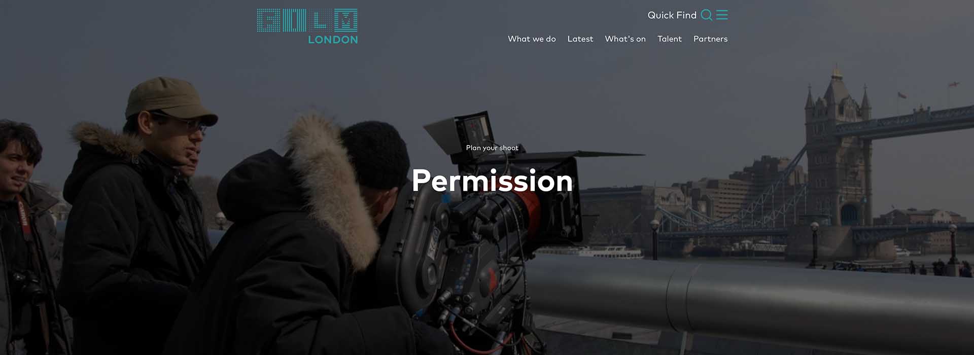 Film London, a resource for permissions and permits for video and film production in London city
