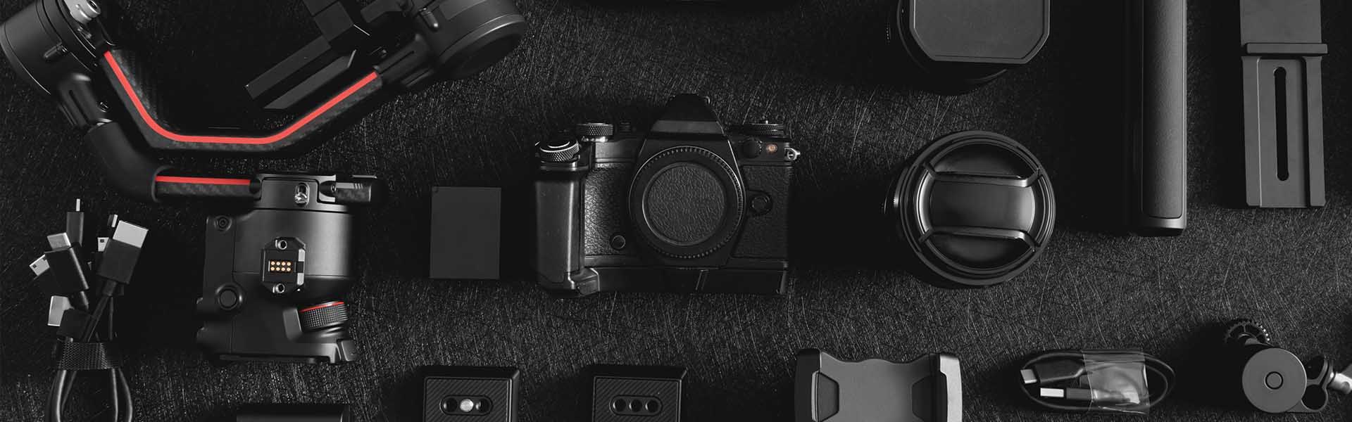 A top-level view of videography equipment for beginners