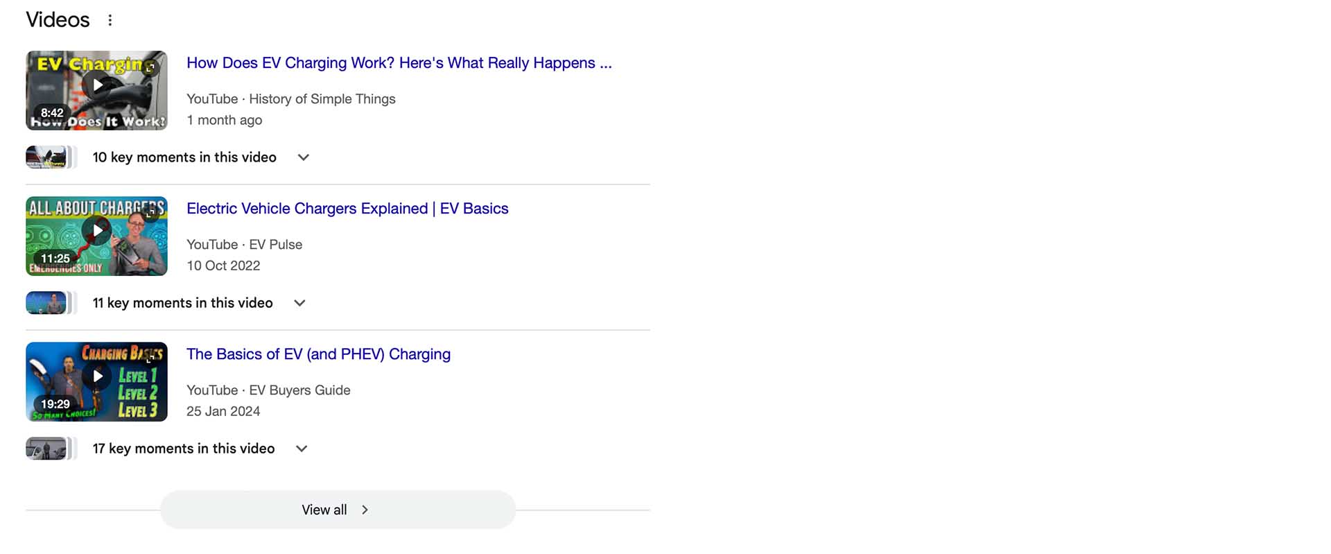 Video results on Google